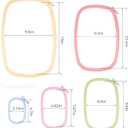 Framendino, 5 Pack Size Square Embroidery Hoops Plastic Cross Stitch Hoop Reusable Frames Rings for DIY Sewing Project