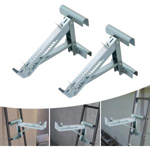 Ladder Jacks, 2 Pieces 661.39 LBS Scaffolding Platform, Sturdy High-Strength Ladder Jack, Ladder Jack for Working Stage, Load-Bearing Brackets for Ladders, Silver