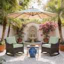 Outdoor Deep Seat Cushions (25"x25") 2 Sets, Water-Resistant Fade Resistant Cushions with Removable Covers & High Resilience Foam with YKK Zippers for Patio Furniture,Sage