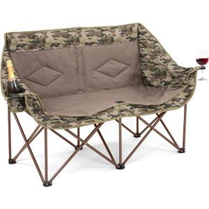 Oversized Double Camping Chairs for Adults, 2 Person Camping Chair, Green, Non-Heating
