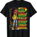 I Am Black Child History Month African American Kids Girls T-Shirt, Small 