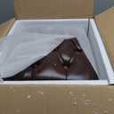 Foot Stools,Vintage Ottoman Cherry Leather Foot Rest,Wooden Footrest,Upholstered Footstool for Couch/Living Room/Sofa (18.5)