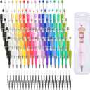 210 Pieces DIY Beadable Pen Bulk Kit 70PCS Ballpoint Pen with Refills & Bags Beads Pens Supplies, Beaded Pens for DIY Crafting (Beads Not Included) Office Supplies (Colorful)