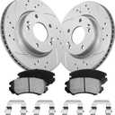 Front Brake Pads and Rotor Kit Compatible with Sonata 2005-2010