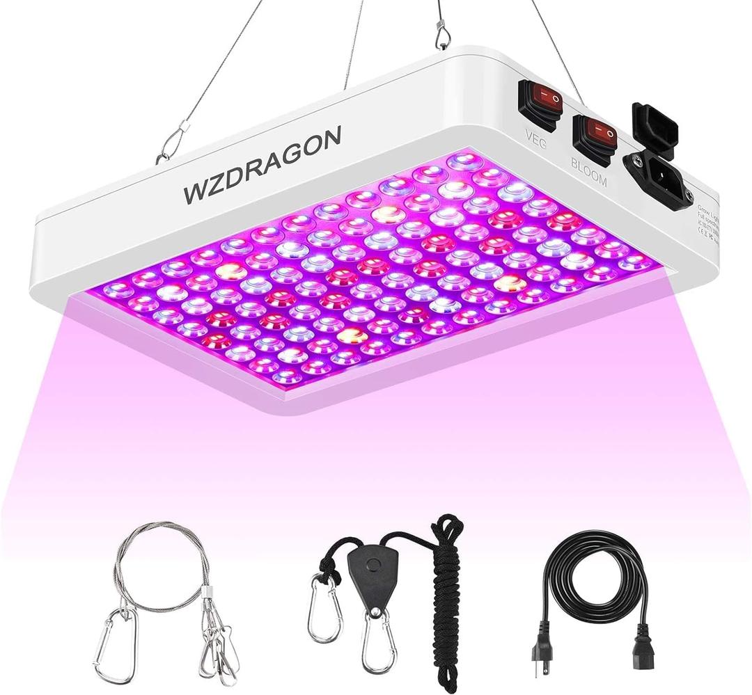 Upgraded BW1000 LED Grow Lights Double Chips Full Spectrum for Greenhouse and Indoor Plant Veg and Flower Growing [White]