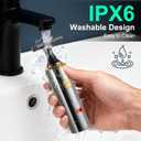 Electric Mens Back Shaver Body Trimmer Hair Groomer 4 in 1 Kit with Extendable Auxiliary Arm Waterproof Facial,Chin,Arm,Back,Pubic Hair Trimmer Grooming Set