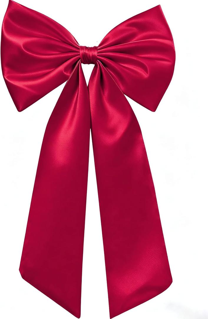 Large Red Bow for Decorations Big Ribbon Bows Banner Wall Hanging Decor for Baby Shower Bow Themed Wedding Car Coquette Birthday Party Christmas Tree Toppers Decor