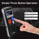 Digital Voice Recorders 8GB Audio Recorder Voice Activated Recorder for Lectures, Meetings, Interviews Recording Device with Microphone USB Cable, MP3 Player (8GB)