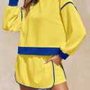 Fisoew Womens Sweatsuits 2 Piece Set Crewneck Sweatshirts High Waisted Skort Skirts Tennis Running Tracksuits Shorts Sets, M