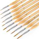 Miniature Paint Brushes, 10PC Fine Detail Paint Brush Set, Small Painting Brushes for Art, Crafts, Acrylic, Watercolor, Oil, Model, Face, Paint by Number, Figurine-Wood