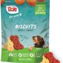Dole for Pets Dog Biscuits Assorted Apple + Carrot Mix, Real Fruit and Vegetable Flavor Vegan Crunchy Treats, No Wheat Corn Soy or Artificial Additives, Bite Size Training Snacks for Dogs, 7 Oz (EXP 05/20/26)