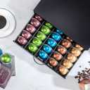 FlagShip for Nespresso Pod Holder Vertuo Capsule Storage Pod Organizer Coffee Bar Design And Coffee Machine Stand Black Metal(50 Pods Capacity)