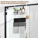 Aetyord Towel Racks for Bathroom Over The Door Towel Rack Towel Storage with Metal Shelf Basket and Hooks White