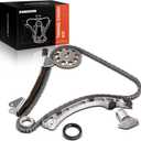 A-Premium 6PCS Engine Timing Chain Kit W/Sprocket [fits DOHC, 4Cyl 1.8L, 1ZZ-FE] Compatible with Chevrolet Prizm & Pontiac Vibe 03-08 & Toyota MR2 Spyder Celica 00-05, Corolla 00-08, Matrix 03-08