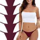 Seamless Underwear for Women, No Show Panties, breathable fabric with butterfly holes,6-Pack, L