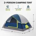 OLIXIS Camping Tent Outdoor 2 Person, Quick Instant Tents Setup for Camping, Waterproof Windproof Dome Tent with Rainfly and Multi-Directional Ventilation Backpacking, Hiking