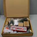 12 Pcs Christmas Village Set - 13" Oak Wooden Lazy Susan with Santa Train, House & Trees  Indoor Christmas Centerpiece Decor for Holiday Coffee Table, Dining Table, or Mantel Decor