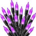 Purple-Halloween-Lights-Outdoor, 33FT 100 LED Waterproof Christmas String Lights with 8 Lighting Modes, Connectable Halloween Decorations for Haunted House Ghost Holiday Party Xmas Tree Lights Decor