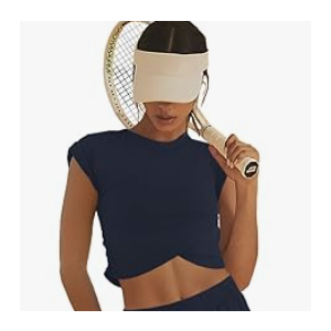 LAMISSCHE Womens Loungewear Outfits Cropped Top (Small, Navy)