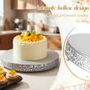 18 Inch Silver Cake Stand Set Metal Round Cupcake Dessert Stand with Cake Cutting, Flower Spatula Wedding Cupcake Pastry Display Candy Holder Display for Wedding Party Birthday Baby Shower
