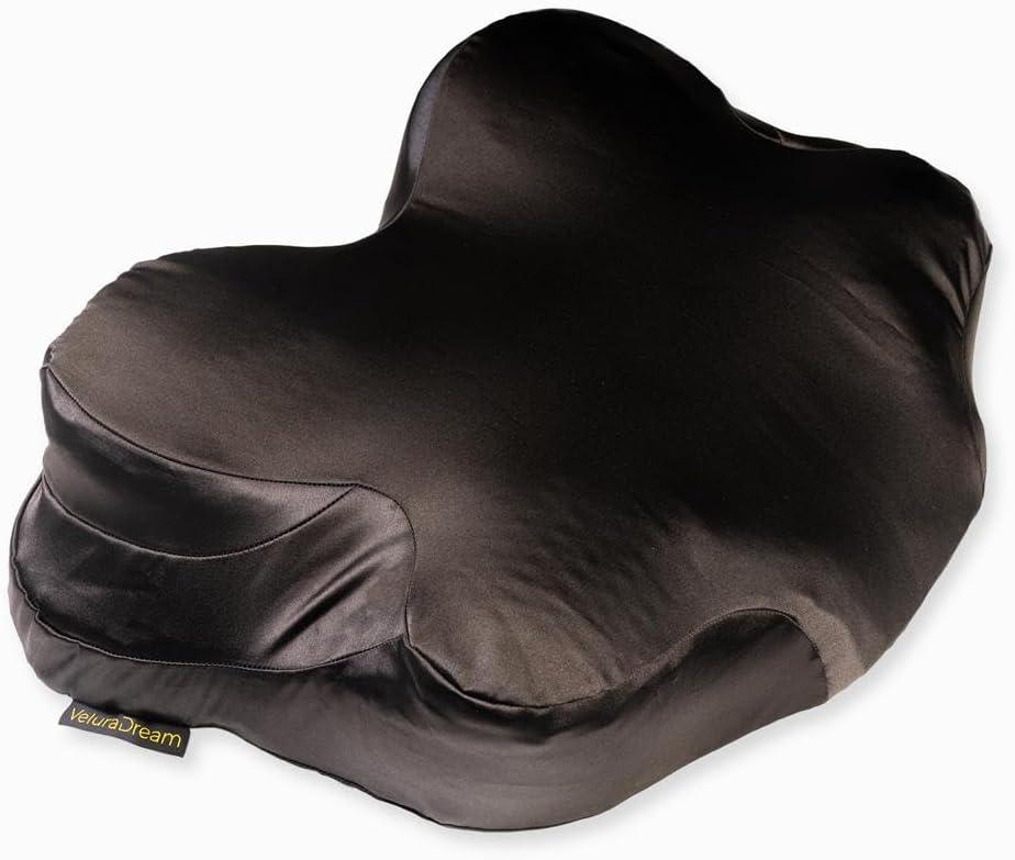 Ergonomic Cervical Neck Pillow for sleeping With 2 Pillowcases - Cooling Memory Foam Contour Pillow for Neck and shoulder Pain, Breathable & Odorless, Ideal for Side, Back and Stomach Sleepers (Black)