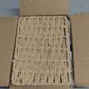 Wicker Storage Basket with Lid, Khaki Paper Rope Woven Storage Box with Removable Liner, Stackable Shelf Bin for Bathroom, Closet, Nursery (M-8.6"×6.1"×4.1")