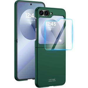 3 x GooseBox for Samsung Galaxy Z Flip 6 Case with Screen Protection,Z Flip 6 Slim HD Clearly Case Ultra-Thin Anti-Scratch Shockproof Phone Case(Green)