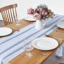 2 Pack 10Ft Baby Blue Chiffon Table Runner Sheer 29x120 Inch for Romantic Wedding Decor Bridal & Baby Shower Birthday Rustic Party Decoration