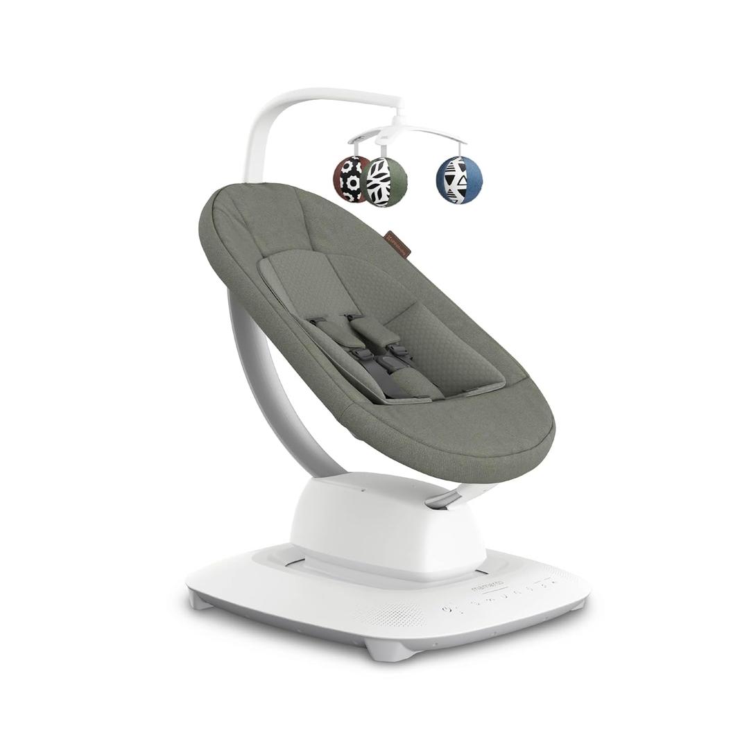 UPPAbaby Mamaroo Smart Swing Customizable Soothing Modes with MotionSync Technology Infant Recline + Bluetooth Enabled Included Newborn Insert Camila (Dark Green Mlange)