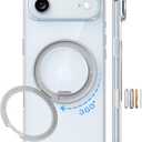 TORRAS 360 Magnetic Stand for iPhone Air Case, [Fit for MagSafe] [MilitaryGrade Protection] Slim Case for iPhone 17 Air, 2025, Clear, Ostand O3 Fitness Series