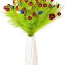 6pcs Faux Christmas Pampas Grass Dcor 36/3ft Large Artificial Fluffy Floral Branches Tall Lime Green Xmas Tree Filler Topper Boho Home Indoor Arrangement Decoration for Floor Vase