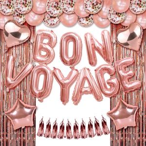 Bon Voyage Party Supplies - Balloons, Banner, Farewell Decorations for Coworker Going Away Party - 'We Will Miss You' Decor