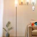 EDISHINE LED Floor Lamp for Living Room, 63.7in Modern Standing Lamp with 9W LED Bulb, 3 Color Temperature, Minimalist Floor Lamp for Bedroom, Office, Nursery, Foot Pedal Switch, Brown