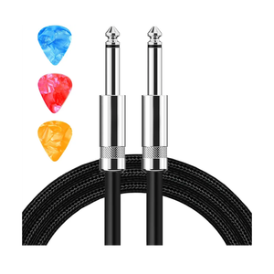 Guitar Cable Guitar Cord 15ft AMP Cord for Bass & Electric Guitars/Keyboard/Mandolin TS 1/4 Inch Instrument Cable, Pro Audio Straight Angle Black