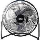 9 Inch 3-Speed Black Metal Floor Fan