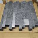 XUANINY 10-Sheet Peel and Stick Metal Backsplash Tiles, Self Adhesive Aluminum 3D Wall Sticker, Wall Panels for Kitchen Bathroom, Bedroom, Living Room(11.81"x11.81") (Dark Grey, 10)