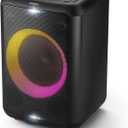 Philips X3206 Bluetooth Party Speaker - 14 Hours Play Time, Deep Bass, Party Lights, Karaoke Effects, Mic & Guitar Input, 80W Max Power, Black