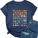 Ykomow Floral Celebrate Minds of All Kinds Shirts Womens Autism Awareness Graphic Tees Teacher Shirt (XX-Large, Navy)