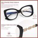 Madison Avenue Oversized Square Blue Light Blocking Glasses for Women with Pouch, Elegant Thick Computer Eyeglasses