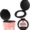 72 HRS Premium Portable Camping Toilet Seat with Lid for 5 Gallon Buckets, Outdoor Camping, Hiking, Emergencies - Perfect for Emergency Preparedness, Backcountry, Car, Boat, Road Trips