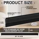 FoldTier 4 Pcs Black 4 Pcs Door Sweep for Bottom of Door, 2-1/8 x 36 Inch