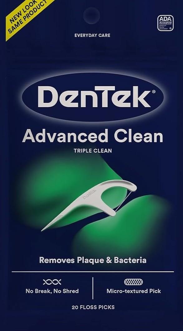 10 x DenTek Triple Clean Fresh Mint Floss Picks, 20 Count