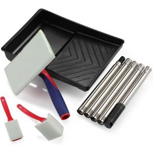 Corner Walls & Ceilings Pad Painter,7-Inch Paint Pad Applicator,Decking Pad for Wall Painting, Wooden Decks,Shed & Fence,Trim and Touch-Up Pad Painter with Extension Pole and Paint Tray