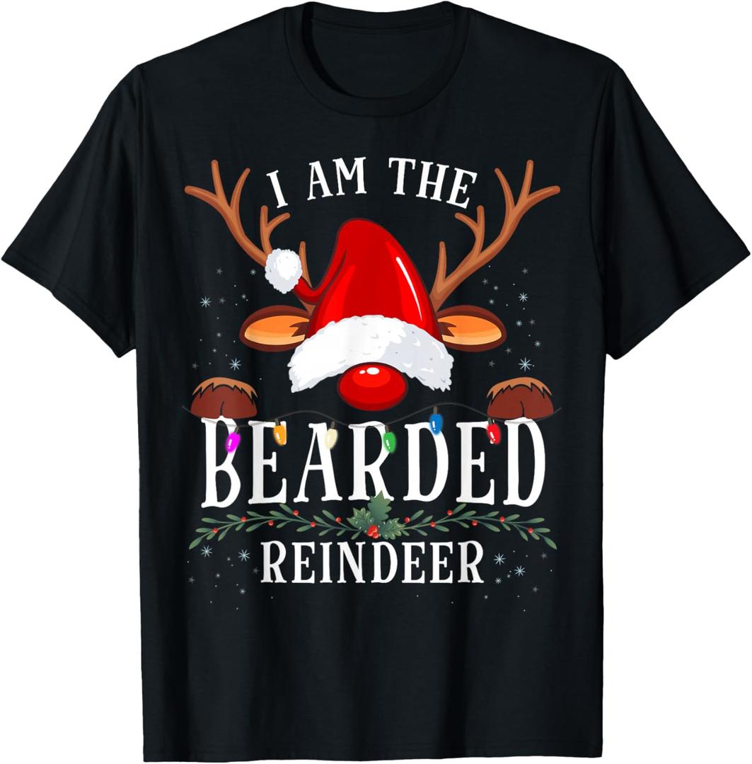 I Am The Bearded Reindeer Christmas Family T-Shirt, XL