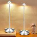 Portable Led Cordless Lamp Table Light 2 Pack, Rechargeable 6000mAh Battery Outdoor Table Lamp for Dinning Restaurant Patio Bedroom Camping, IP54 Waterproof, Dimmable