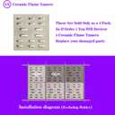 Ceramic Flame Tamer for Sam's Member's Mark Y0101XC Y0202XC 04ANG,Bakers & Chefs Y0005XC,FiestaGT40045,Grand Hall GC-2000,Turbo Gas Grill Models. 4 Packs, 8 L X 7 W X 1/2 H