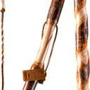 Brazos Rustic Wood Walking Stick, Twisted Hickory, Traditional Style Handle, for Men & Women, Made in The USA (48")