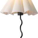 Pleated Table Lamp, Table Lamp for Bedroom, Bedside Lamps for Nightstand with Linen Lampshade, Modern Lamp for Bedroom Home Office Decor, Black