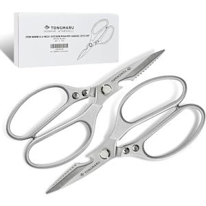 Poultry Scissors,Ultra Heavy Duty Kitchen Poultry Shears, Razor Sharp All Purpose Kitchen Scissor, 4,0mm Super Thick, Serrated Blades, Non Slip Stainless Steel Razor Sharp Cooking Scissors (2 Pack) Poultry Scissors,Ultra Heavy Duty Kitchen Poultry Shears, Razor Sharp All Purpose Kitchen Scissor, 4,0mm Super Thick, Serrated Blades, Non Slip Stainless Steel Razor Sharp Cooking Scissors (2 Pack)