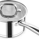 P&P CHEF 3 Quart Saucepan with Lid Set, Stainless Steel Small Cooking Pot Induction Sauce Pan for Pasta Soup, Ergonomic Handle & Tri-ply Base, Dishwasher Safe, 1 Pan